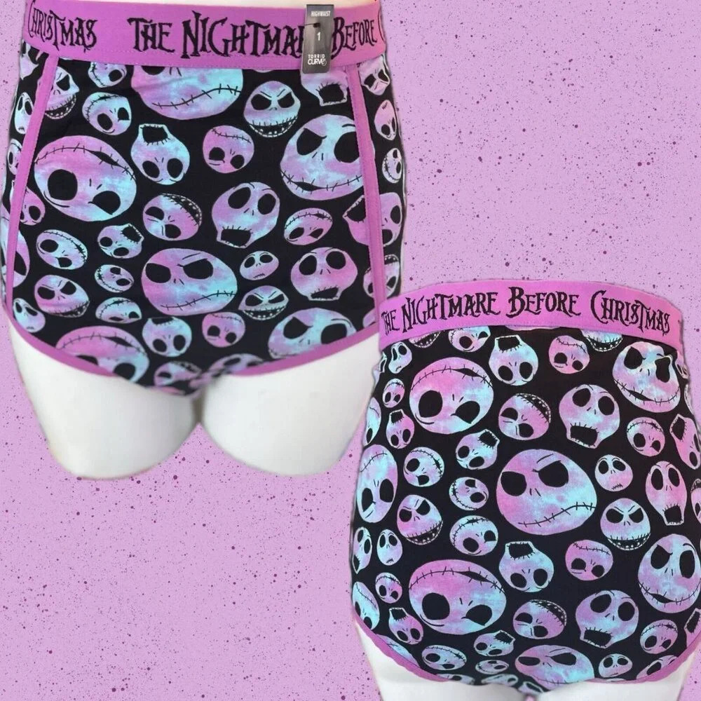 Disney 1 Nightmare Before Xmas Jack Skellington Print Cotton Highwaist Panties